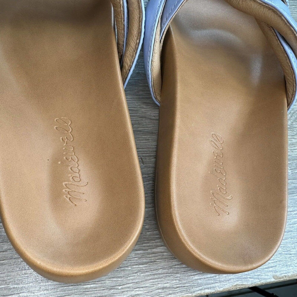 NWOB Madewell The Walker Slide-on Leather Sandal Serene Blue Size 7.5 ND961 - Picture 8 of 10